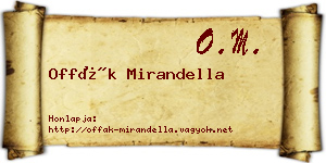 Offák Mirandella névjegykártya